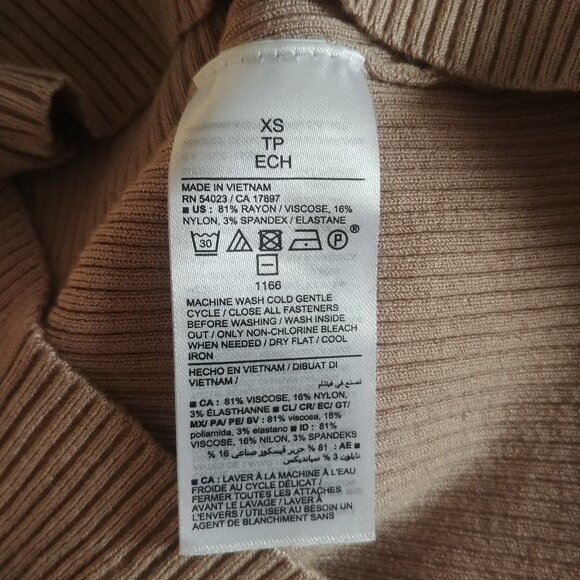 Old Navy soft little ribbed cardigan sweater top camel brown stretch XS - Picture 11 of 15
